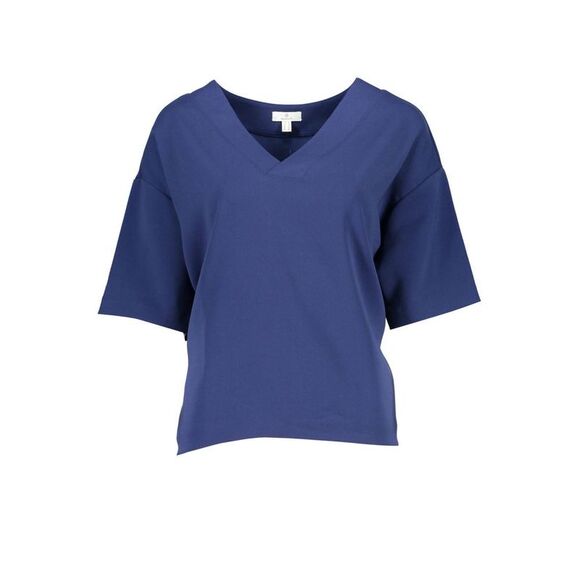 Gant VNeck Short Sleeve Blouse Women Blue Tops & T-Shirts